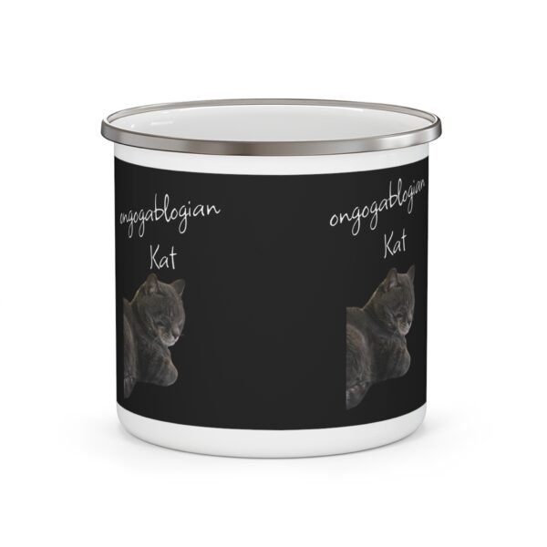 ongogablogian Kat Personalized Enamel Camping Mug with Custom Design - Image 2