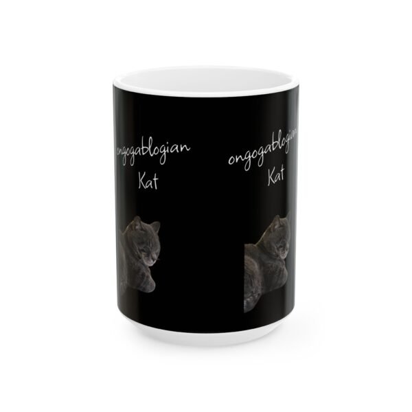 ongogablogian Kat Personalized IZO Ceramic Mug - Fun Black Coffee Cup for Friends & Family