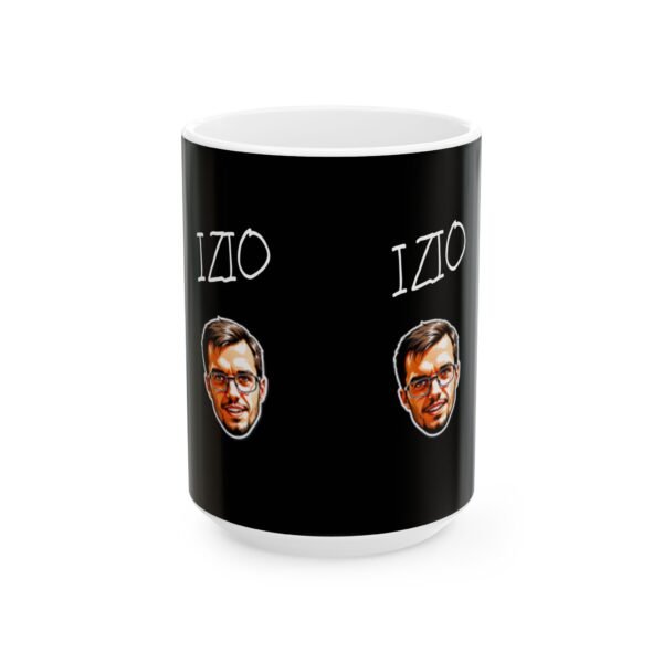 Personalized IZIO Ceramic Mug: Fun Black Coffee Cup for Friends & Family